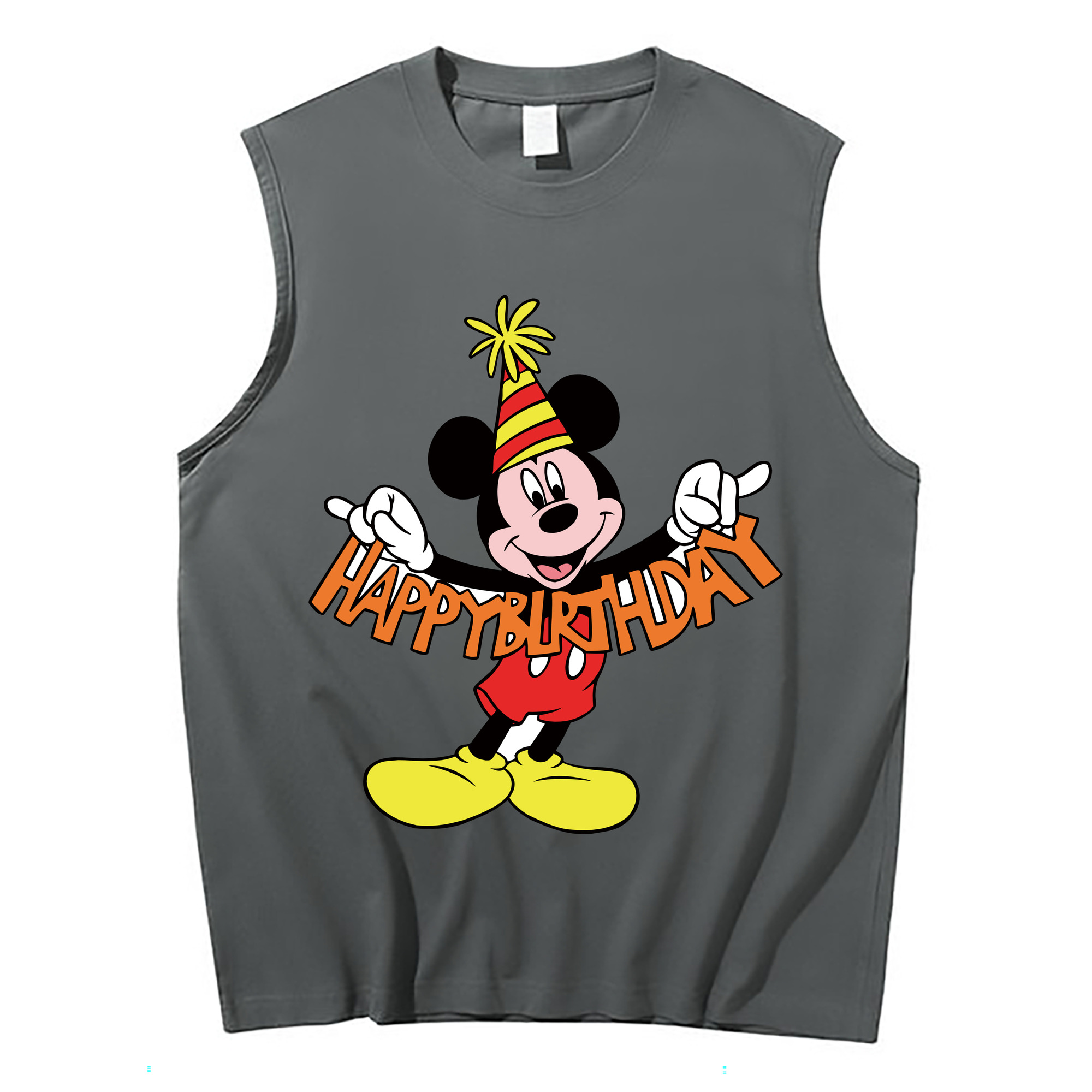 ミッキーマウス Mickey Mouse コットン100％タンクトップ（フロントプリント）